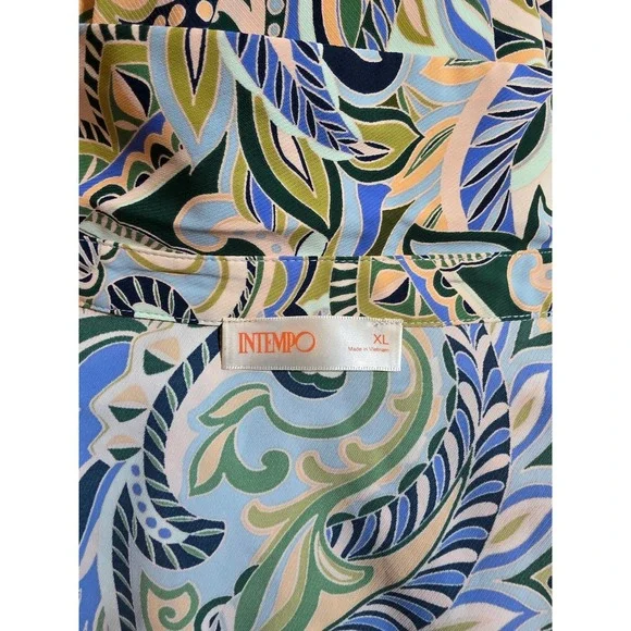 Intempo Womens Paisley Print Long Sleeve‎ Wrap Shirt Dress XL - Picture 6 of 7